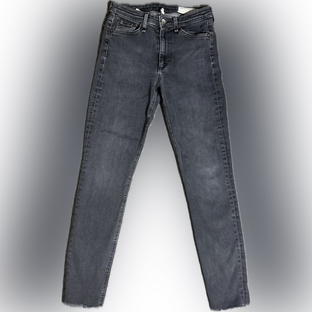 Rag & Bone Nina High Rise Ankle Skinny Charcoal Jeans Women Size 25